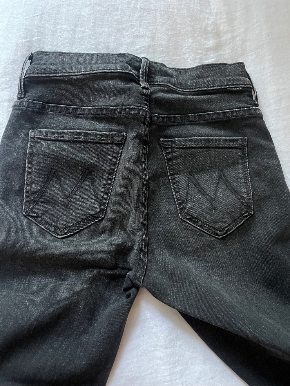MOTHER Black High-Rise Women's Jeans with Signature Back Pockets